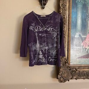 adorable purple paris top